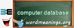 WordMeaning blackboard for computer database